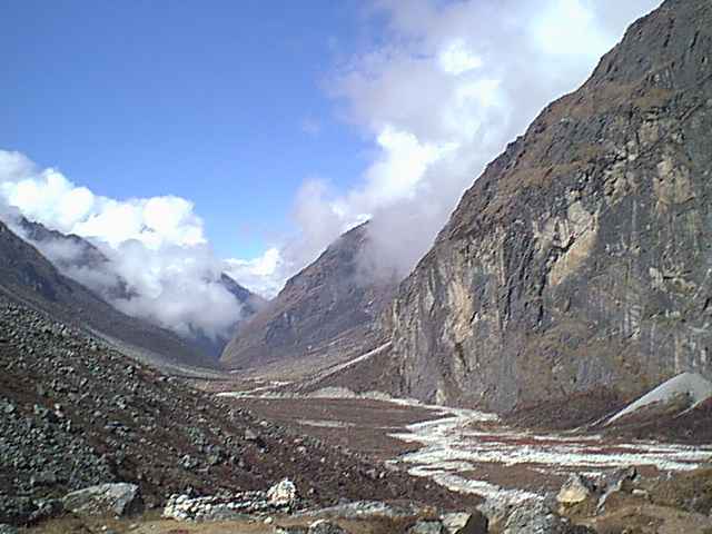 Rolwaling valley looking west from Tsho Rolpa