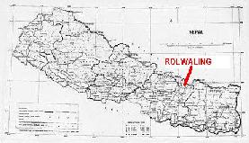 Figure 1.1A. Map of Nepal showing location of Rolwaling